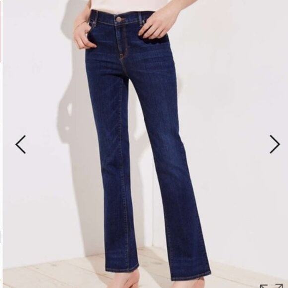 Loft EUC Women's Dark Wash Curvy Boot Cut Jeans Size 8 - Picture 1 of 7